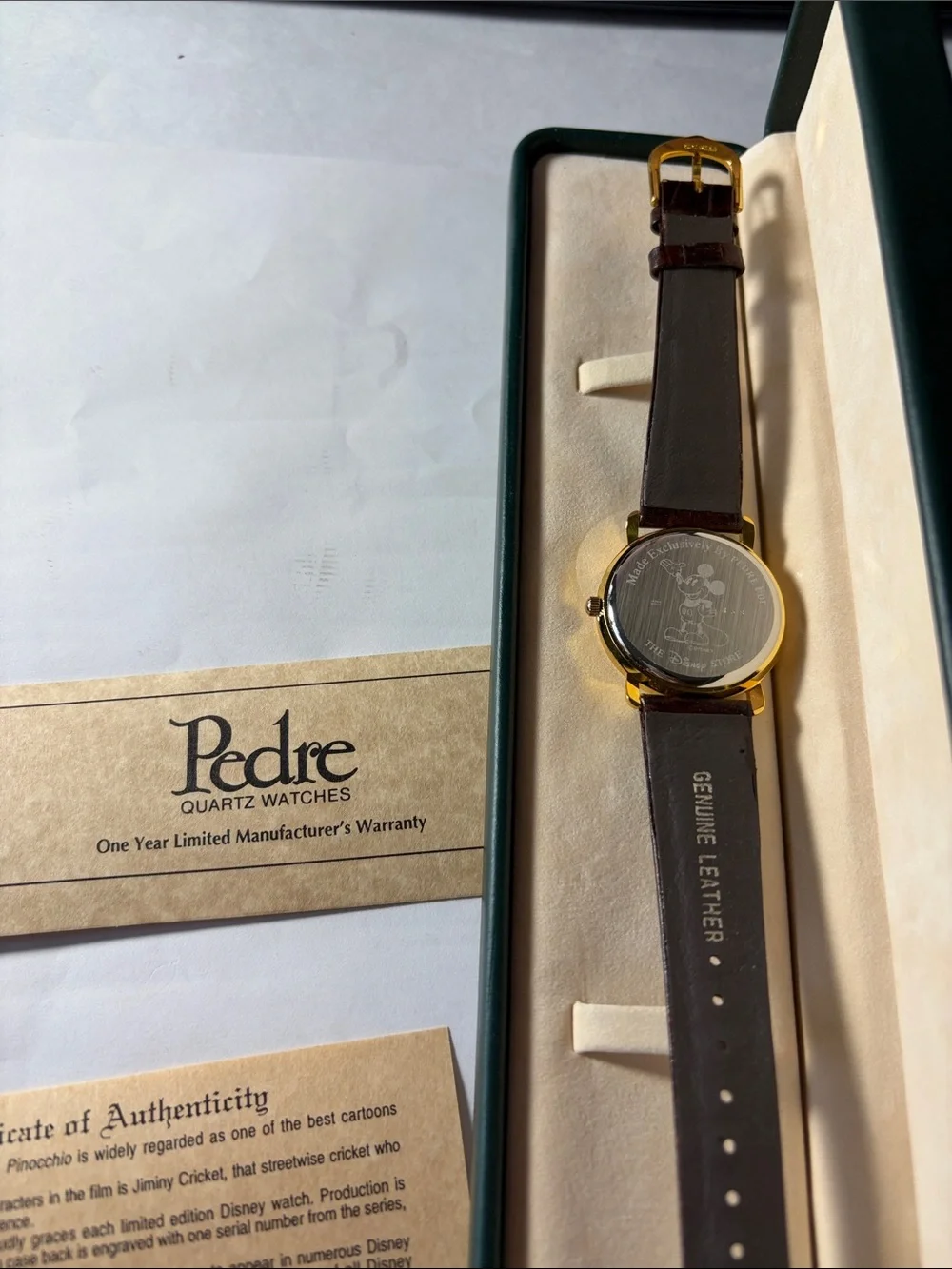 Pedre Jiminy Cricket Watch with Brown Leather Strap # 438/10,000. Unisex.